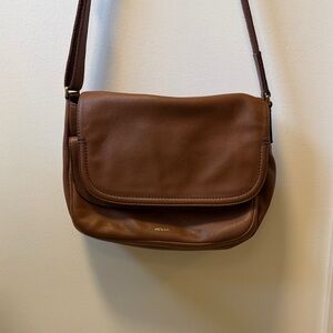 Fossil Tan Leather Crossbody Bag